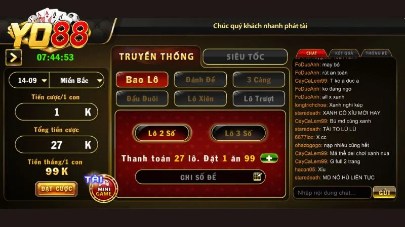 Các hình thức cược lô đề siêu tốc phổ biến nhất tại Yo88