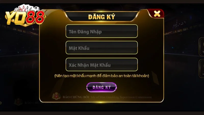 Bước 1: Đăng ký tài khoản Yo88