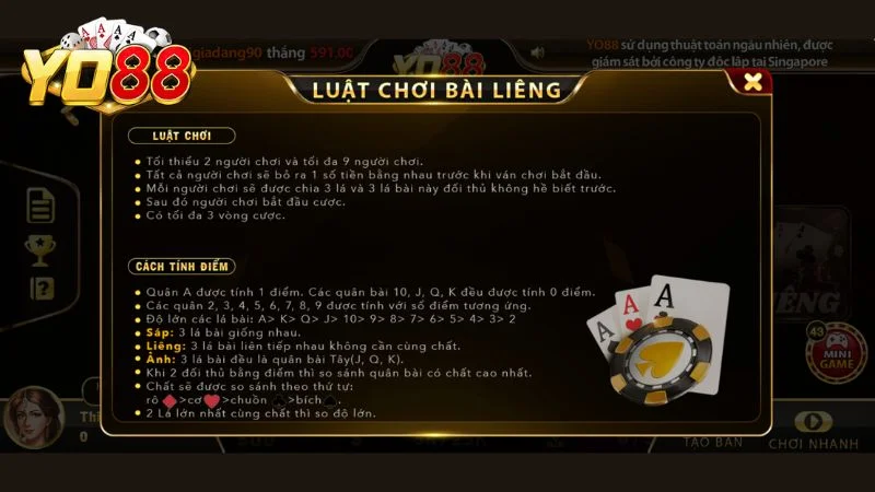 Luật chơi game bài liêng mà game thủ cần nắm vững