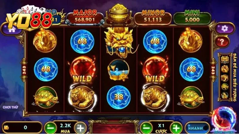 Vòng quay miễn phí trong Nổ hũ tứ linh